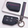 Silicone Flip Car Key Fob Cover for Volvo New FM FH Truck FH16 with Keychain Honeycomb Texture Racing Stripe Flip Remote Key Protector