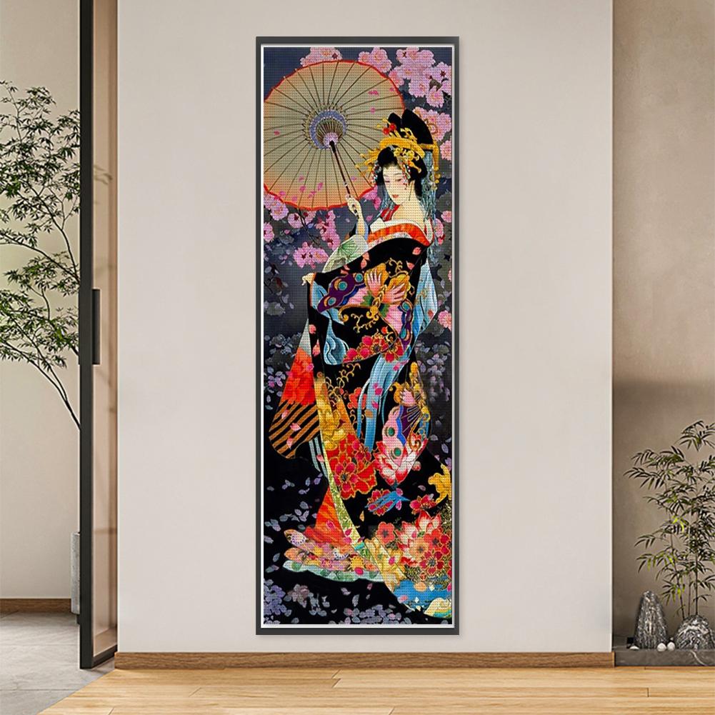 Bordado completo Eco-algodão Linha 14CT Impresso Menina Ponto Cruz Kit Arte