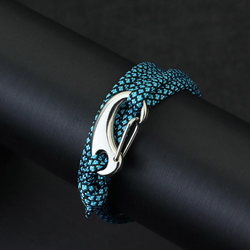 New Paracord Rope Bracelet For Men Stainless Steel Lobster Clasp Double Layer Warp Braclet Outdoor Survival Braslet Adjustable