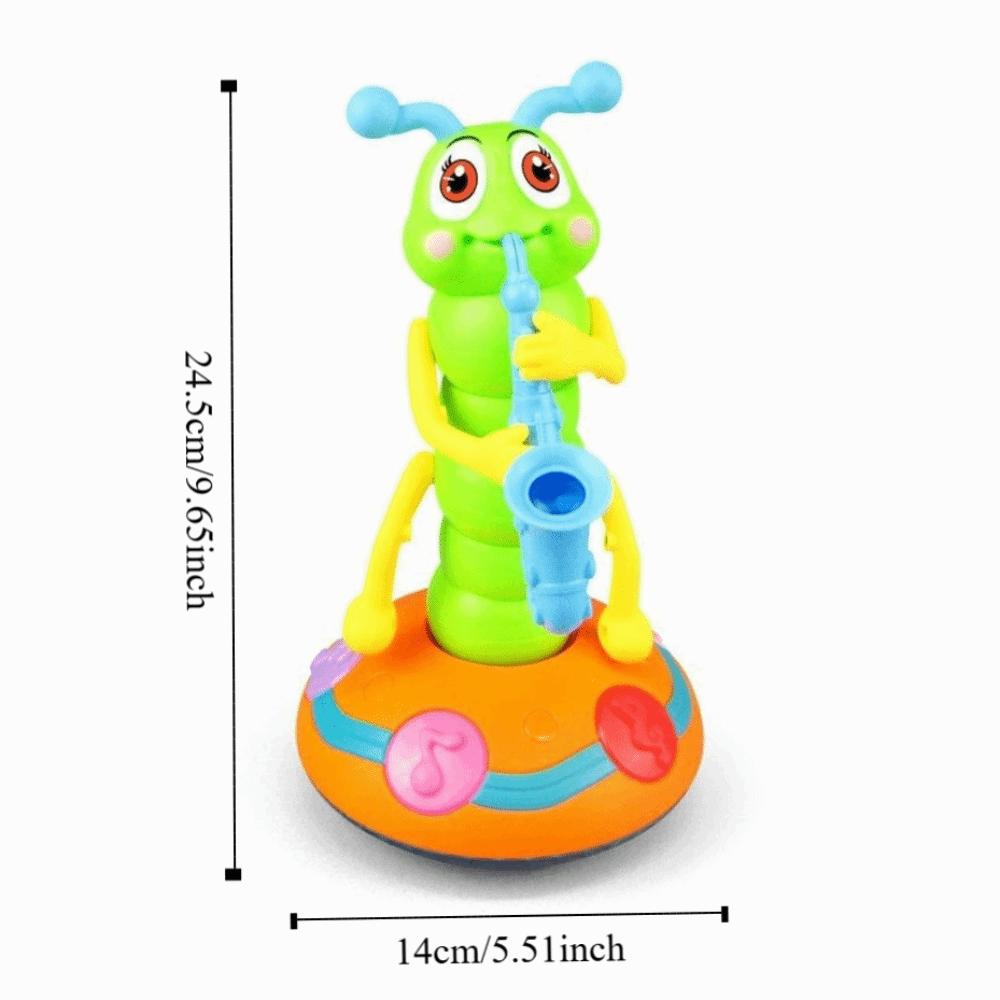 Plastic Saxophone Caterpillar Toy LED Dancing Caterpillar Toy Electric Music Toy  Halloween
