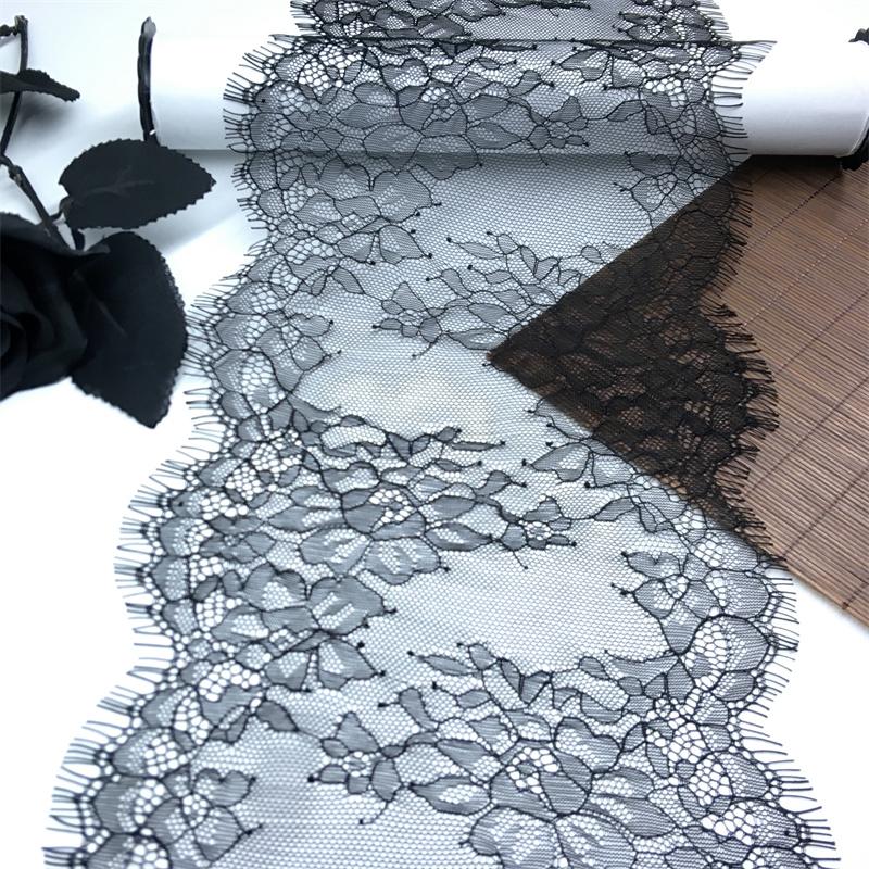 

( 2 Colors ) 3m x 17.5cm Chantilly Lace, Non-stretch Eyelash Mesh Lace Trim for Lingerie, Bra, Underwear, Lingerie, Dress, Garment, Sewing & Crafting 3 meters x 18 cm