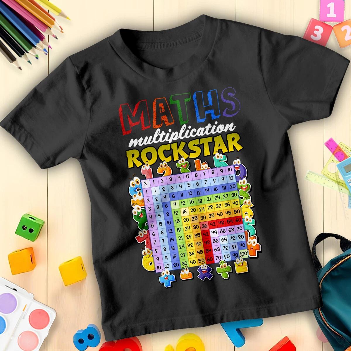 Boys and Girls Multiplication Rockstar Number Day Maths Day T-Shirt for Kid 130