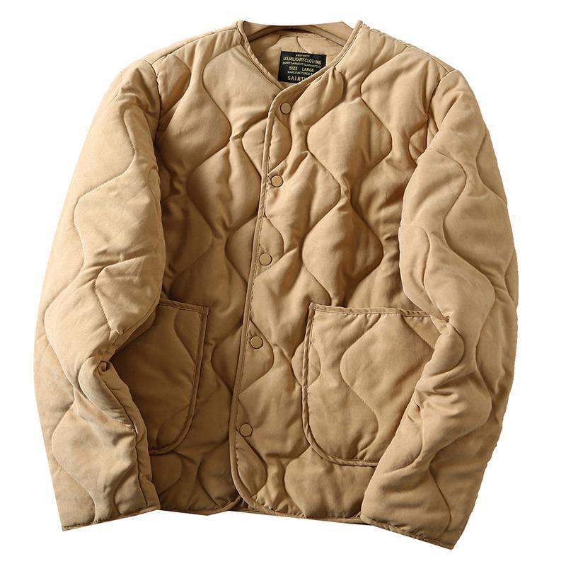 Heren Retro Geknoopte Kraploze Katoenen Jas - Jachtstijl Herfst/Winterjas AmeKaji Amerikaanse Werkkleding.