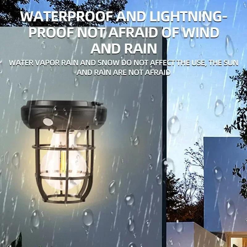 Solar Outdoor Wall Lamp Human Body Sensor Intelligent Light Control Lamp Garden House Wall Lamp Hanging Waterproof Decorative