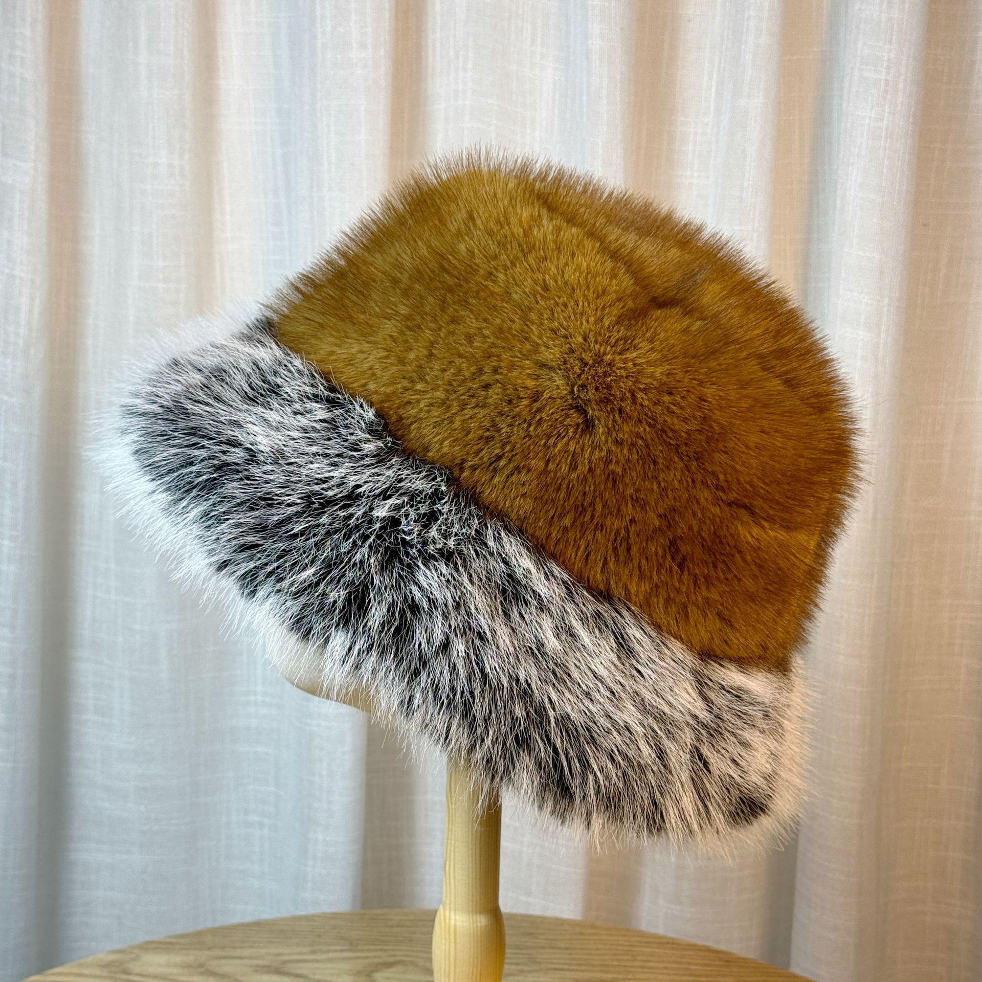 

Plush Hat for Women in Autumn and Winter Cold Protection Ear Protection Face Showing Small Basin Hat Furry Fisherman Hat one size