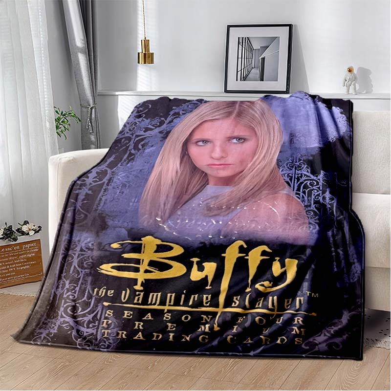 Buffy The Vampire Slayer Flanelldecke, Weiche Leichte Überwurfdecke mit Logo-Druck für Sofa Couch Schlafzimmer Heimdekoration