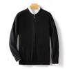 2024 Men's Thick Wool Sweater Coat: Casual Round Neck Zip-Up Cardigan Baseball Jacket