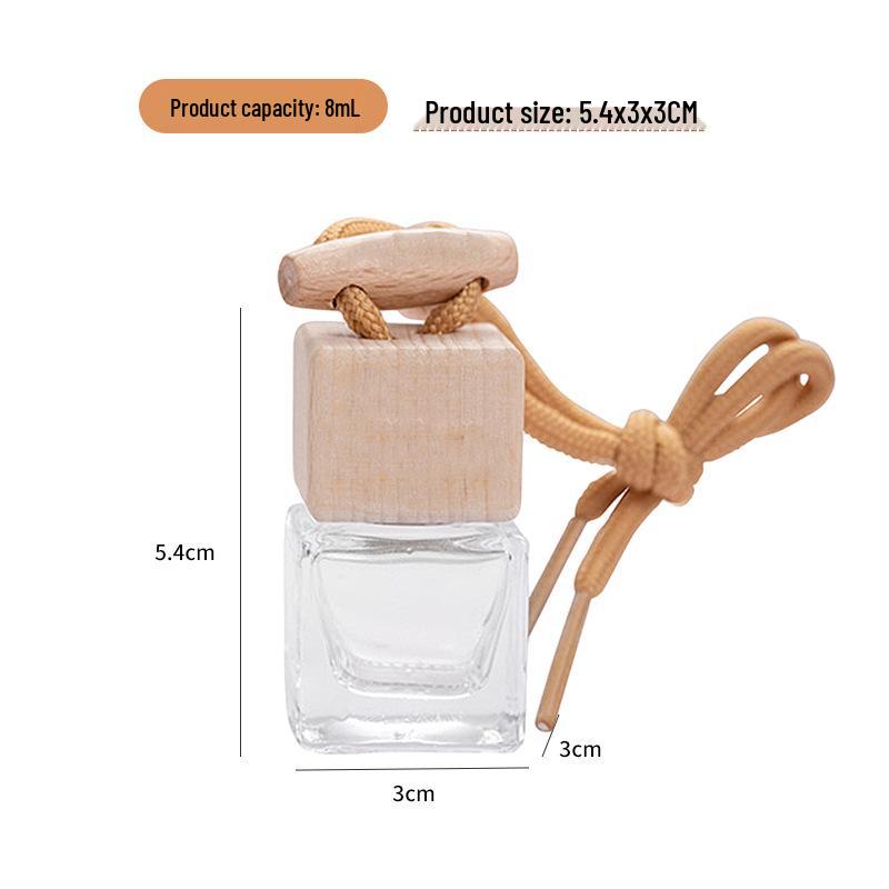 Square Glass Car Perfume Bottle - Odor Eliminator & Cute Air Vent Decoration