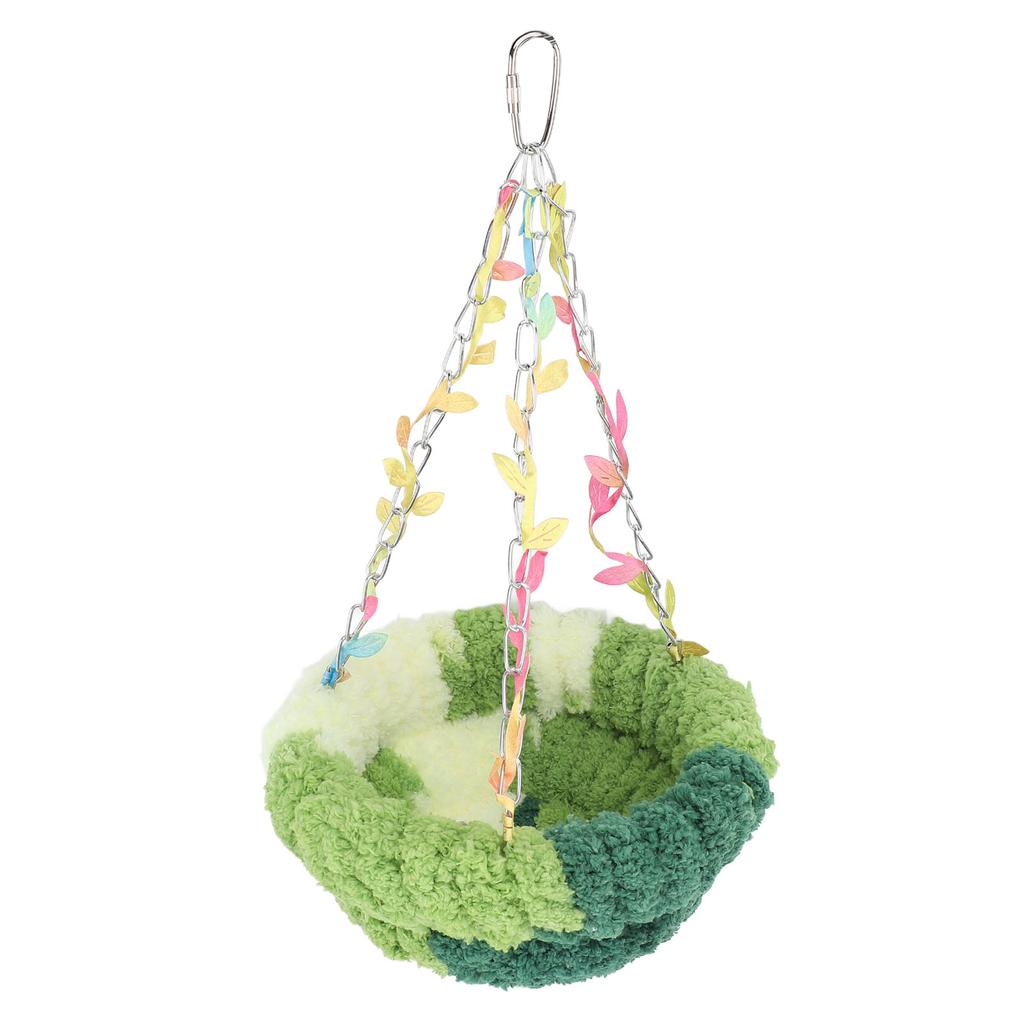 Bird Nest Bed Warm Cozy Soft Plush Enhanced Comfort Cute Look Parrot Breeding Nest Hanging Swing for Home Indoor
