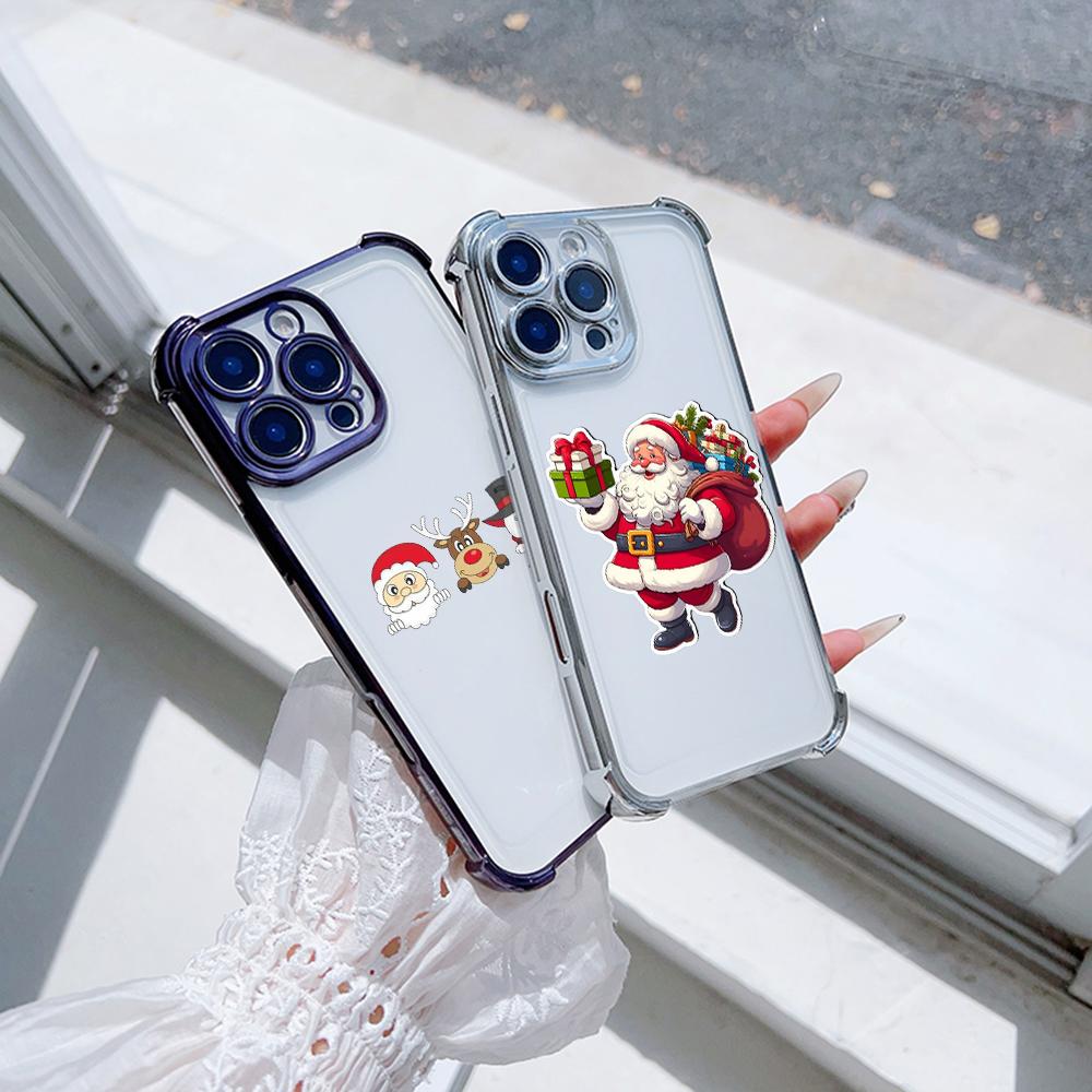 Ae120 Merry Christmas Santa Design Electroplated TPU Phone Cases for Samsung A54 A12 A14 S23 S24 Ultra A55 A15 S20 S21 FE Four Corner Protection Cover