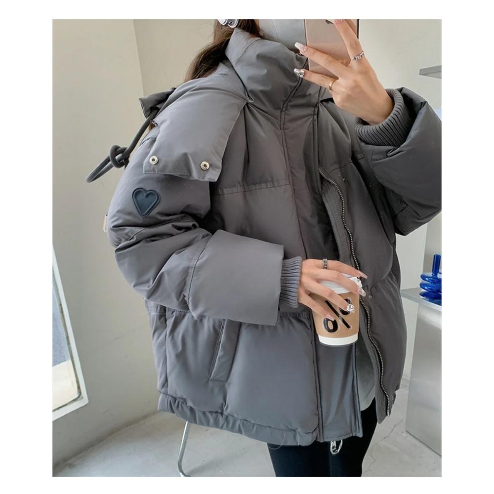 Women's Winter Warm Padded Jacket Coat Down Cotton Hooded Solid Thick Parka Waterproof Puffy Fashion Outdoor