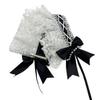 Pearl Lolita Lace Headband Ribbon Bow Maid Cosplay Headdress Cute Ruffled Hairband  Cosplay