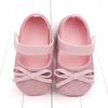 1 Paar Babyschuhe mit Schleife, rutschfest, Kunstleder, für Neugeborene, für Mädchen