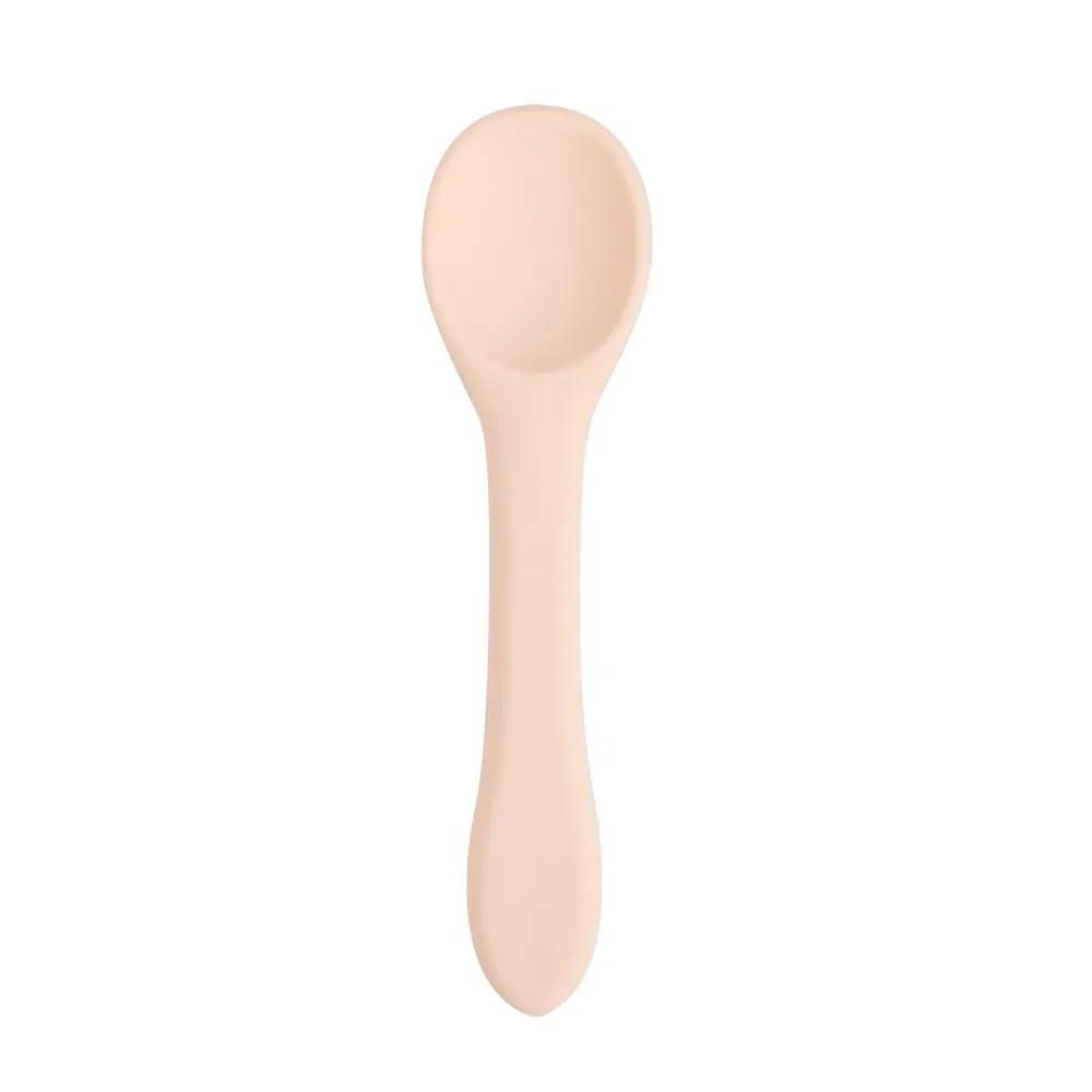 

1PCS Full Silicone Spoon For Utensils Food Grade Silicone Free Dishes Feeding Set Easy To Rinse Tableware