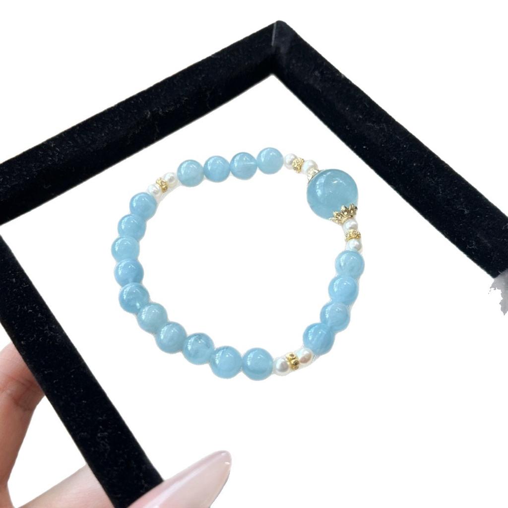 Natural Aquamarine White Crystal Grape Stone Powder Crystal Crystal Bracelet Natural Crystal Bracelet Diy Design