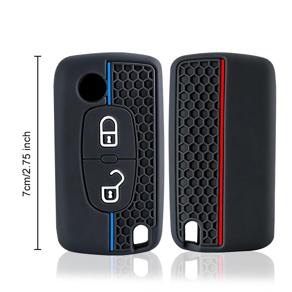 Silicone Car Key Case Cover Keychain Fob Shell For Citroen C2 C3 C4 C5 C6 Xsara Berlingo For Peugeot 207 307 308 407 607 807