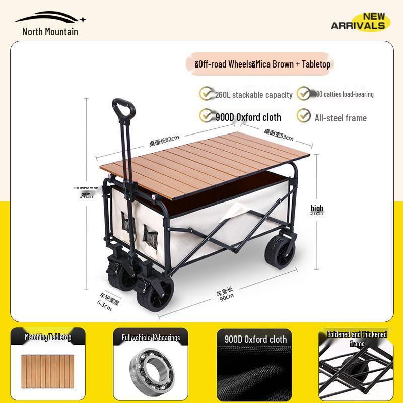 Faltbarer Outdoor-Camping-Handwagen und Picknick-Trolley