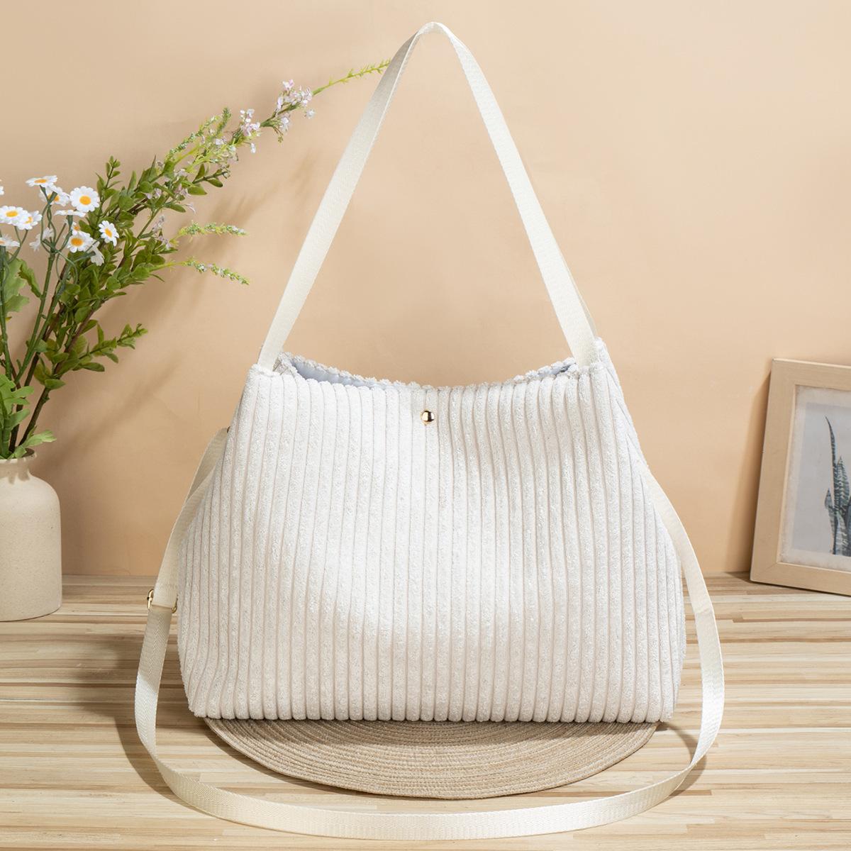 Women s Large Capacity Storage Lightweight Corduroy Shoulder Crossbody Bag, High-end Commuting Versatile