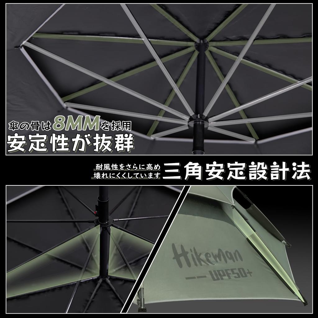 Fishing Parasol Wind Resistant Large Fishing Parasol Beach Parasol Fishing Umbrella Sunshade with Tilt Function Lightweight Portable Vise Waterproof