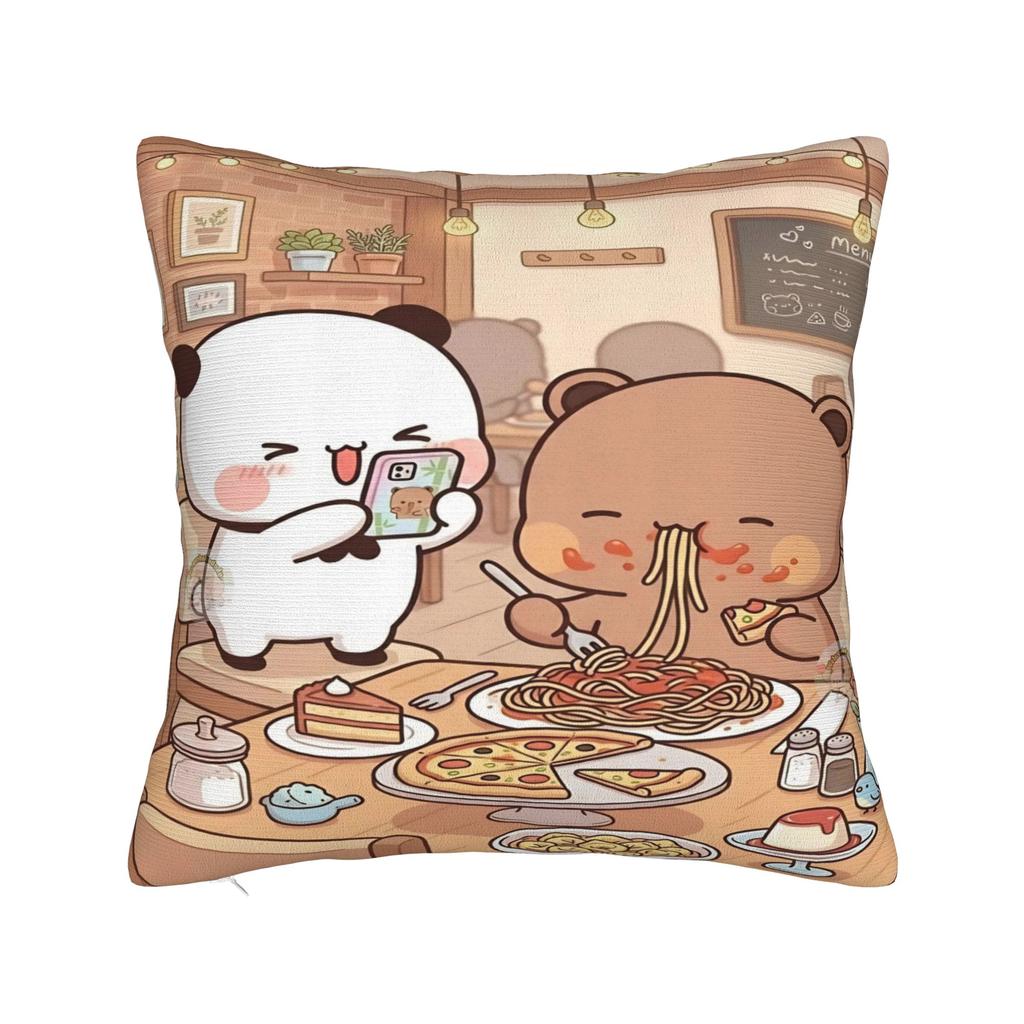 Bear And Panda Bubu Dudu Pillow Cover Kawaii Pillow Case For Sofa Bedroom Home Decor Cushion Cover Polyester Pillowcases Gift
