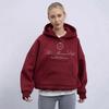 Womens Fleece Hooded Sweatshirt Casual Letter Print Loose Fit Fall Winter Couple Top