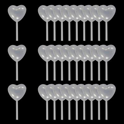 50pcs Disposable Heart Shape Transparent Liquid Dropper 4ml Plastic Squeeze Dropper Pasteur Pipette Cupcake, Chocolate