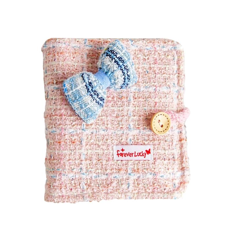 40 Pocket Photo Album with 3 Rings Cloth Binder Cover Photo Collection Book 3Inch Card Organiser Folder Elastic Closure розовый