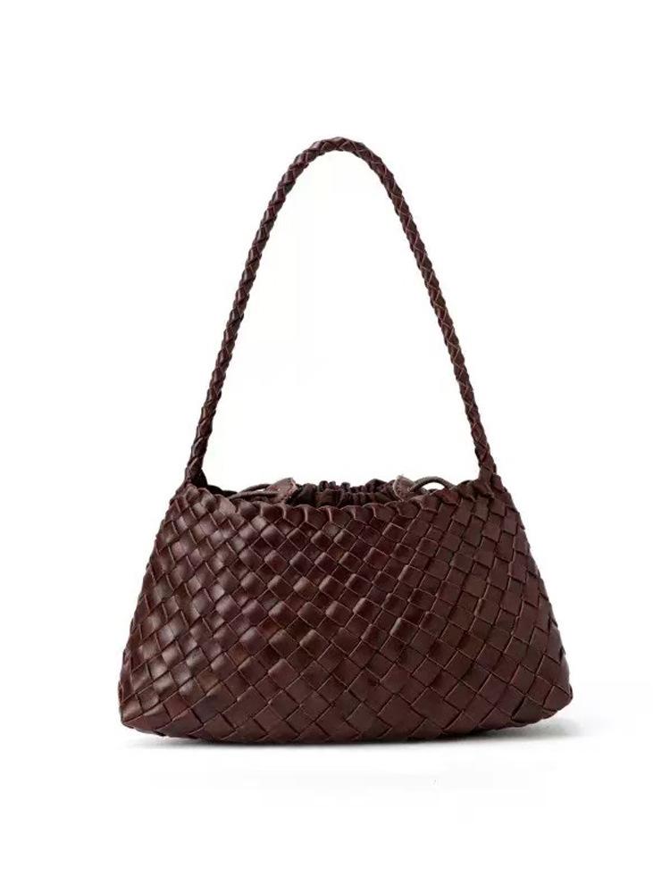 2025 Hand-Woven French Market Basket: A Versatile Underarm and Shoulder Handbag