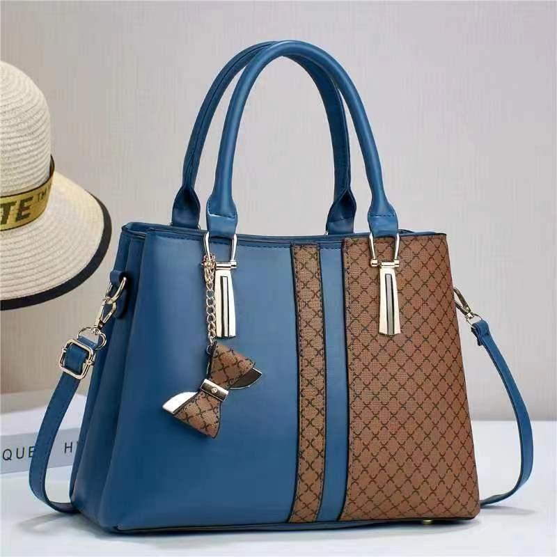 Chic Pu Fashion Handbag For Moms With Compartments And Color Block Design Ideal For Daily Use
