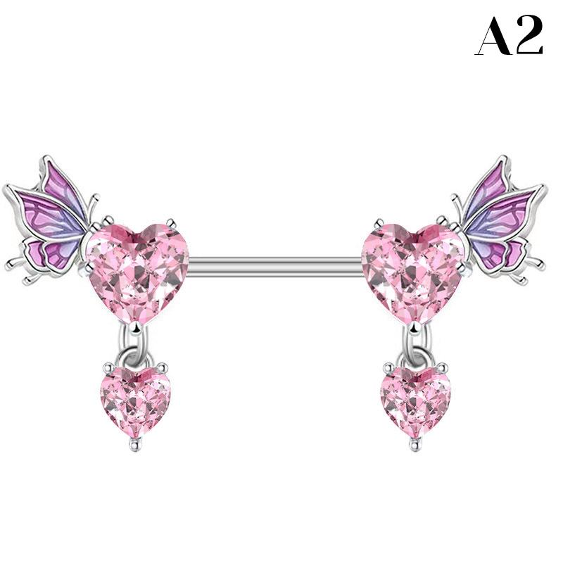 Кольцо для пупка из нержавеющей стали в форме крыльев в форме сердца — фото 9