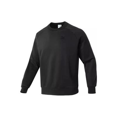 Sweatshirts Men's Black Crew Neck Thickened Regular (Unisex) Sweatshirts 627451 01