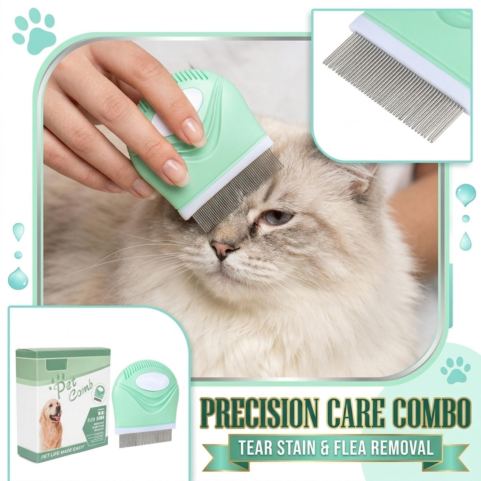 Pet Small Face Comb Round Head Curved Comb Needle Comb Flea Removal Cleaning Comb