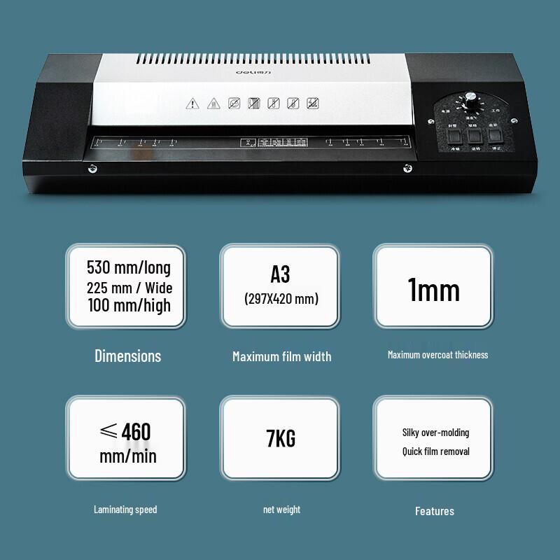 Deli 3890 A3/A4 Photo Document Laminator CN plug (adapter included)