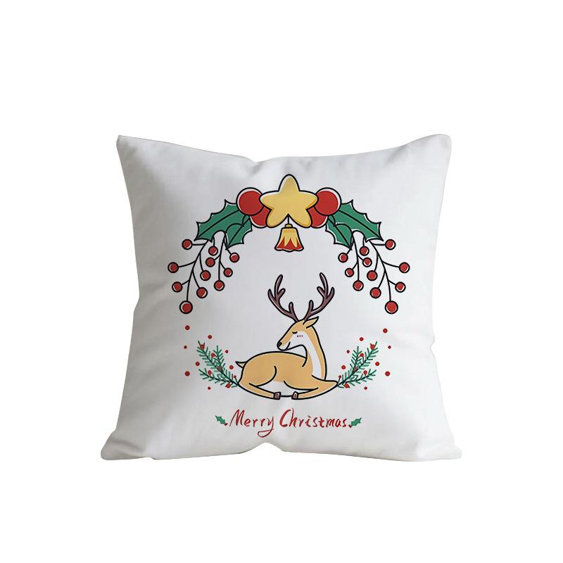 

New Christmas Pillowcase Christmas Deer Print Sublim Living Room Home Sofa Cushion Pillow 45 * 45Cm [without core]