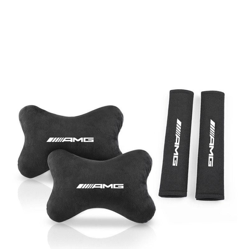 Car Seat Headrest Rest Neck Pillow Cushion Seat Belt Shoulder Pad for Mercedes Benz AMG W211 W204 W210 W203 CLA GLA GLS GLE Auto
