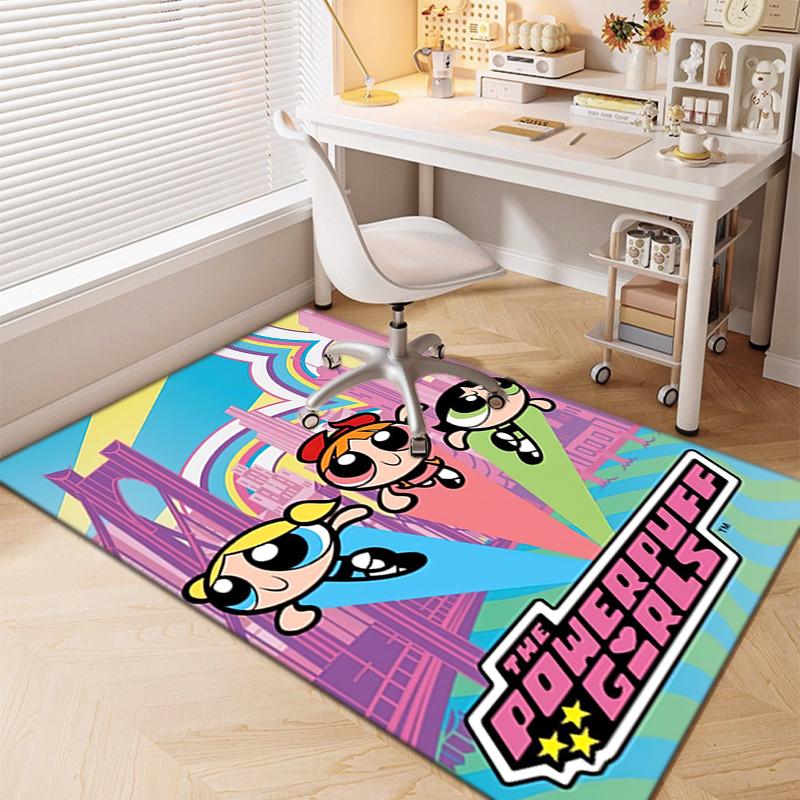 1Pc The Powerpuff Girls Printed rectangle carpet, home door mat, outdoor travel protection carpet A6