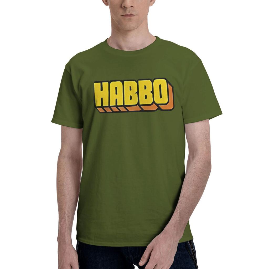 Habbo Hotel 100 Cotton Casual Breathable Confortable Men Top Mens TShirts Graphic Tee