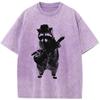 Trash Panda Raccoon Printed Trendy Tshirt Men Casual Cotton Short Sleeve T-shirts Of High-Quality Washed Old Tshirt