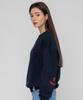 GRAVER [Unisex] Elbow Spray Smile Drawing Sweatshirt_Navy