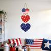 Independence Day Heart Shaped Wooden Door Decoration,heart Shaped Flag String Decoration For Holiday Parties.