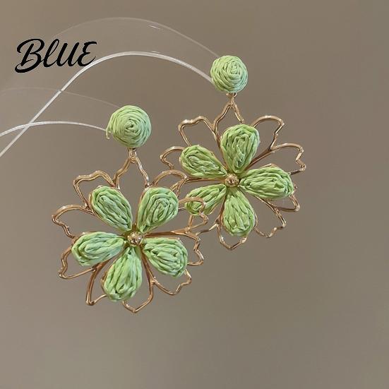 Long Earrings 1 Pair Women Drop Flower-Shaped Sweet Stud Delicate