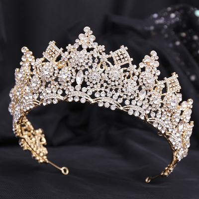Nouvelle couronne de mariée de style européen avec de gros strass, même style que les célébrités d'internet, couronne de mariage, tiare entièrement en diamants, accessoires de mariage, couronne