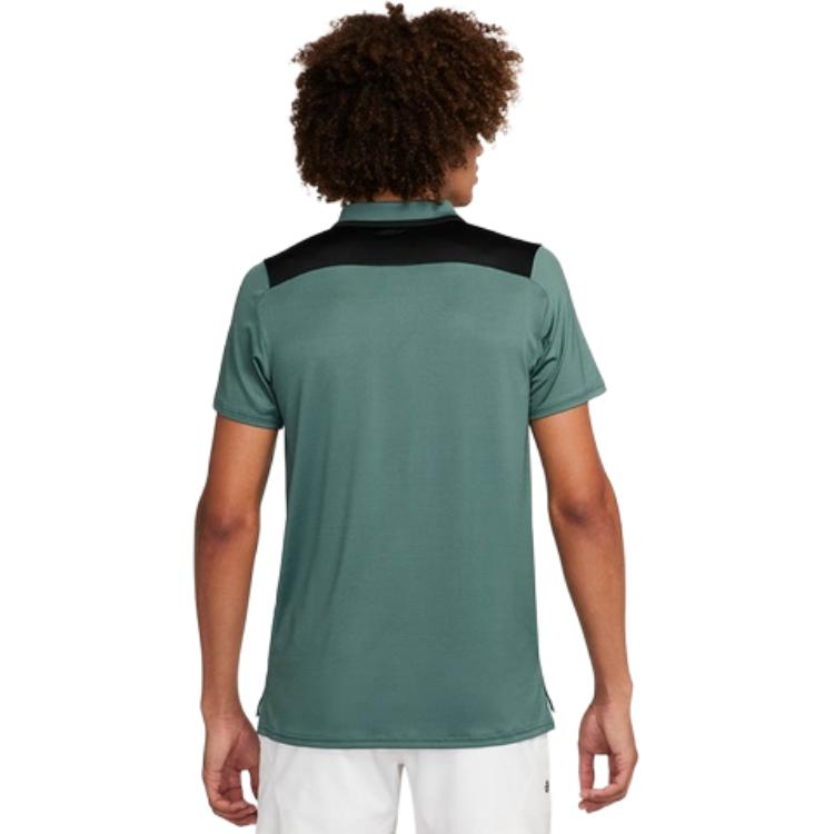 Nike Court Advantage Logo Color Block Ležérní Pohodlné Pánské Tenisové Polo Tričko topy Vintage-Green FD5317-361