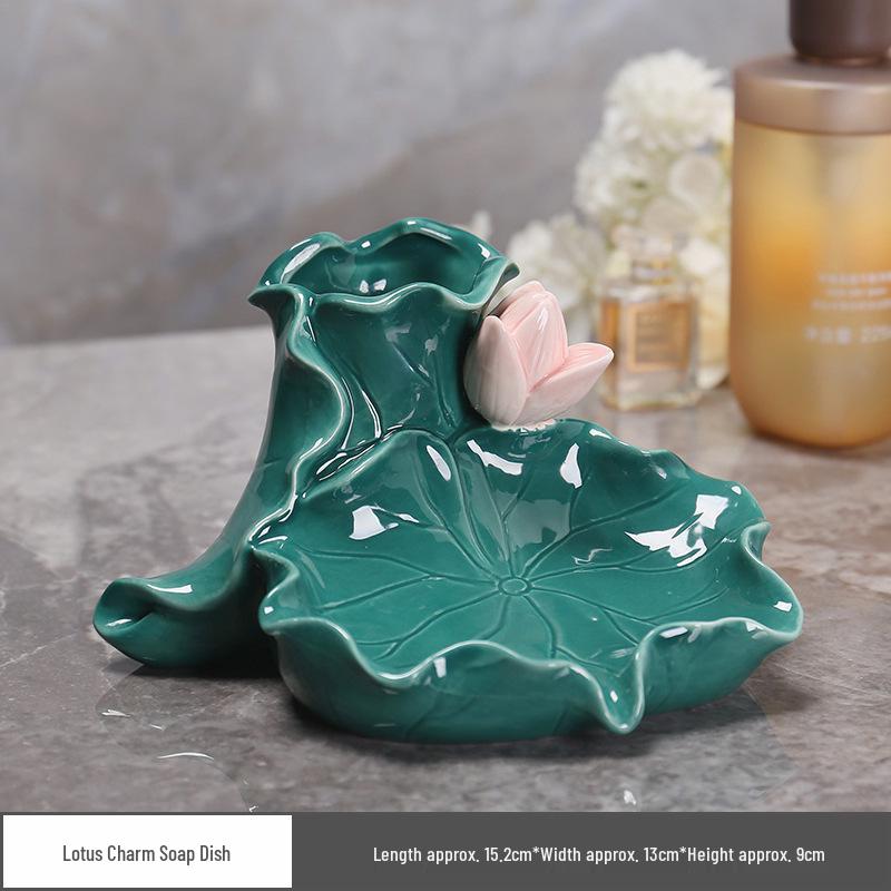 Tulip Ornament No-Punch Drain Soap Dish - High-End Bathroom Holder