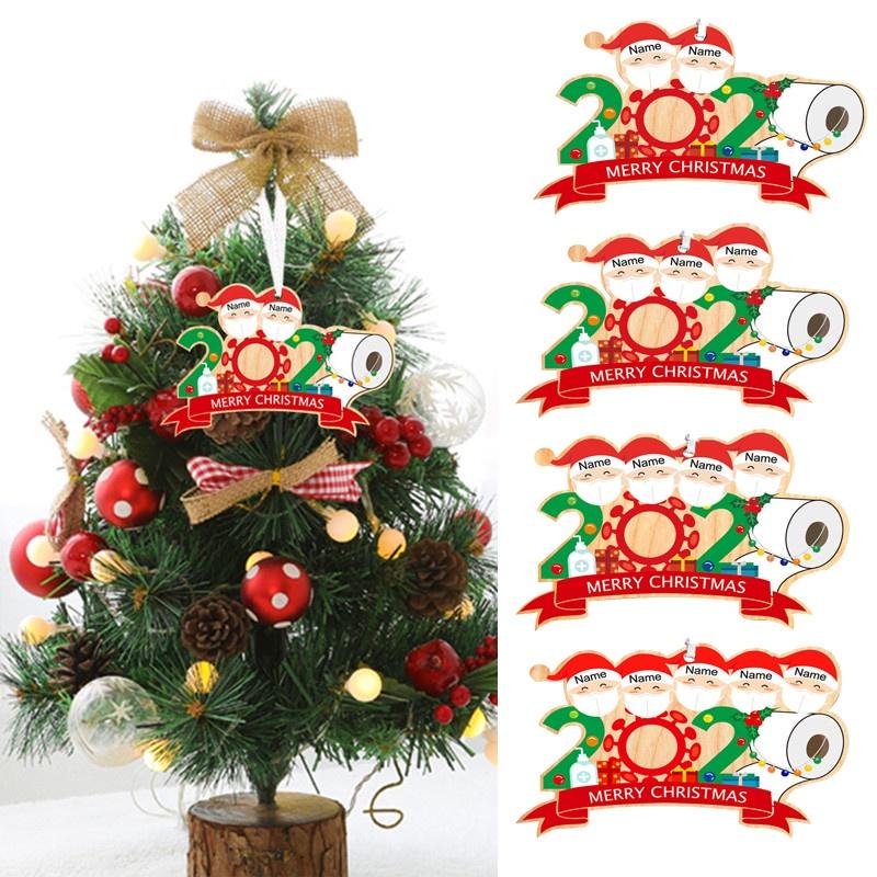 Unique Diy Family Name Christmas Tree Ornament For 2-5 People Quarantine Gift