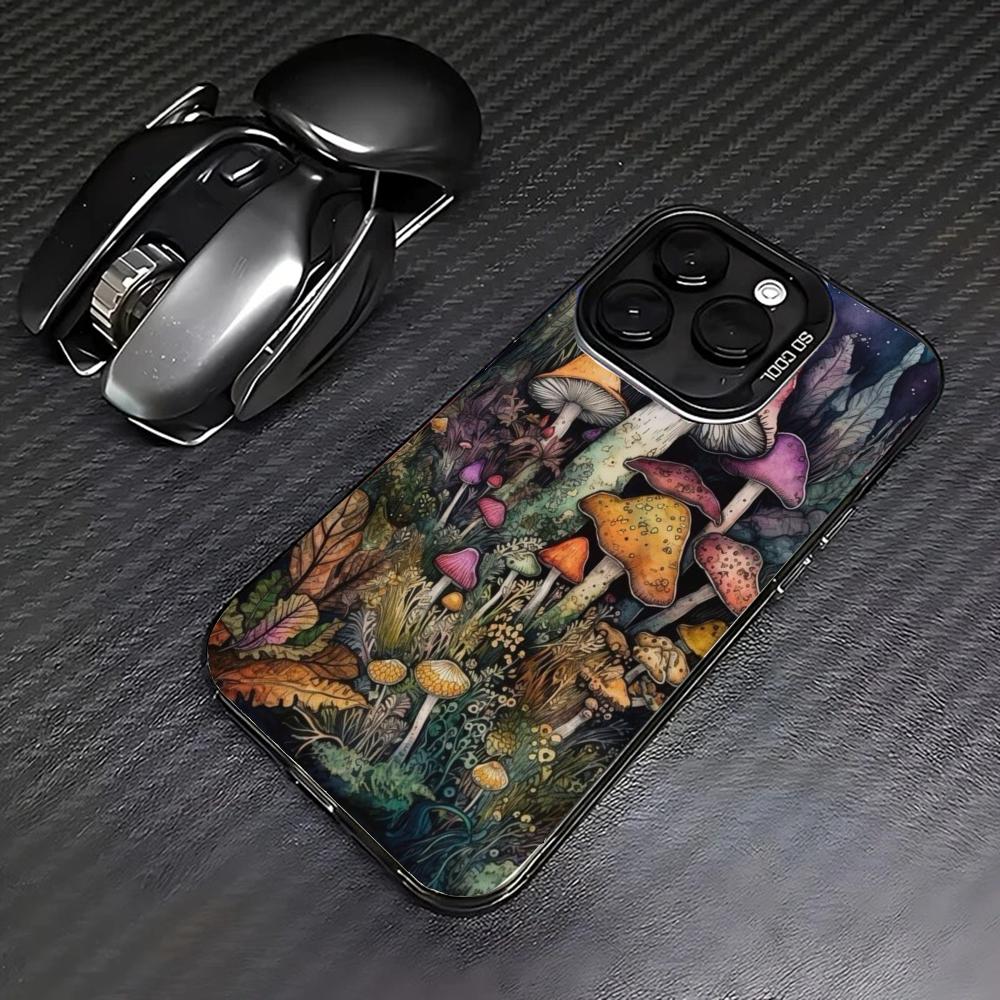 Fashionable Mushroom Pattern Design Phone Case Suitable for iPhone 17 16 15 14 13 12 11 Pro/Max/Plus Shockproof and Anti Drop