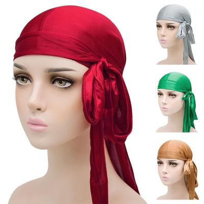 Adjustable Silk Durag Elastic Pirate Hat Fashion Bandana