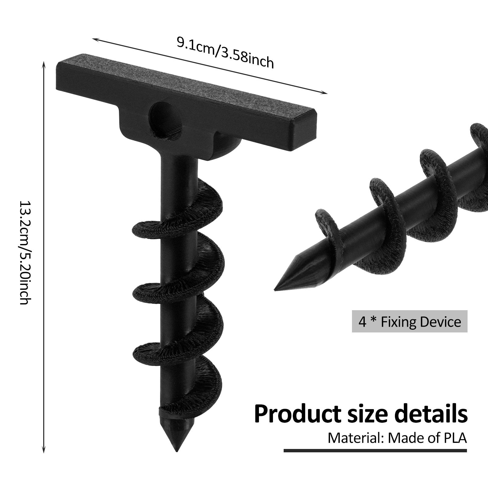 

4Pcs Outdoor Tent Stakes Lightweight Portable Tent Peg Ground Nails with T Handle Screw Anchor Stakes Windproof Tent Accessories