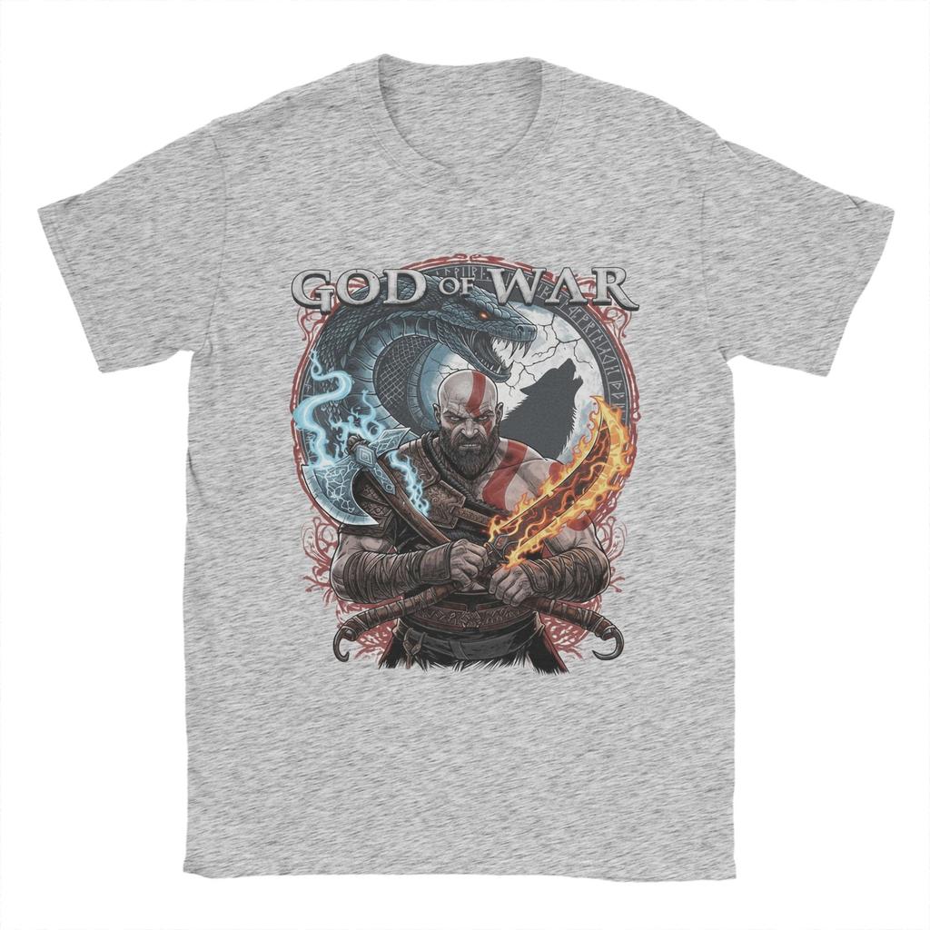 Unisexs TShirts The God of War Kratos Casual Cotton Tees Short Sleeve T Shirt Round Collar Clothes Plus Size
