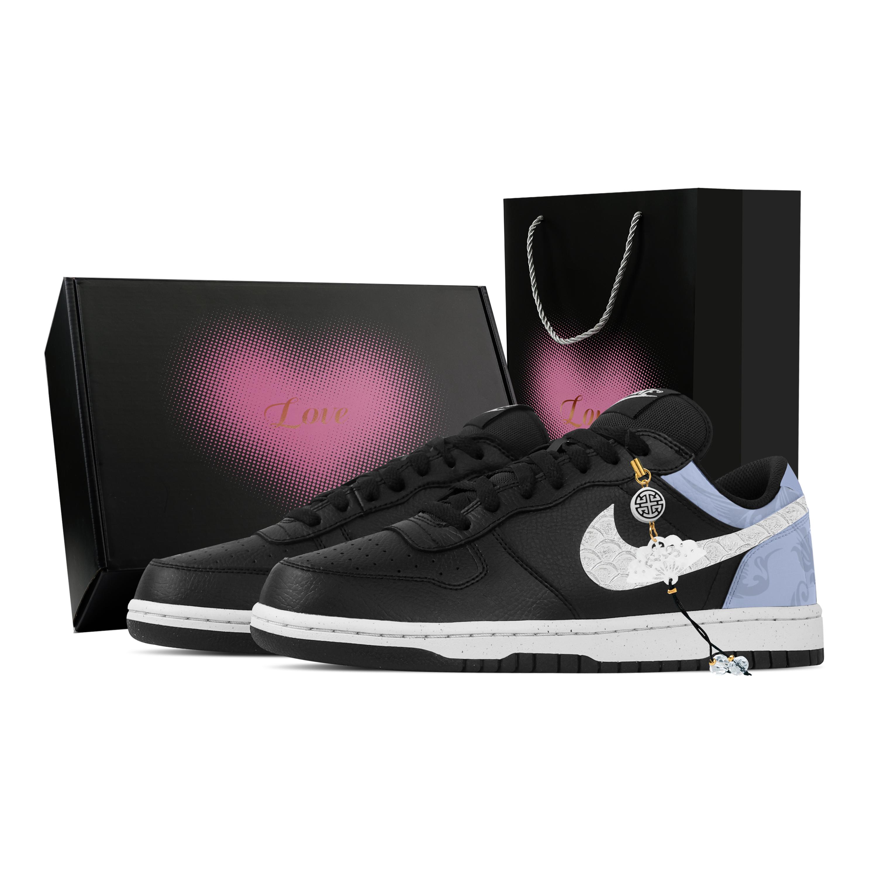 

Nike Big Cloud Palace Jewel, Heart Box Abrasion Resistant Breathable Low top Skateboard Shoes Men s Black Blue 355152-016(Team773--) 45